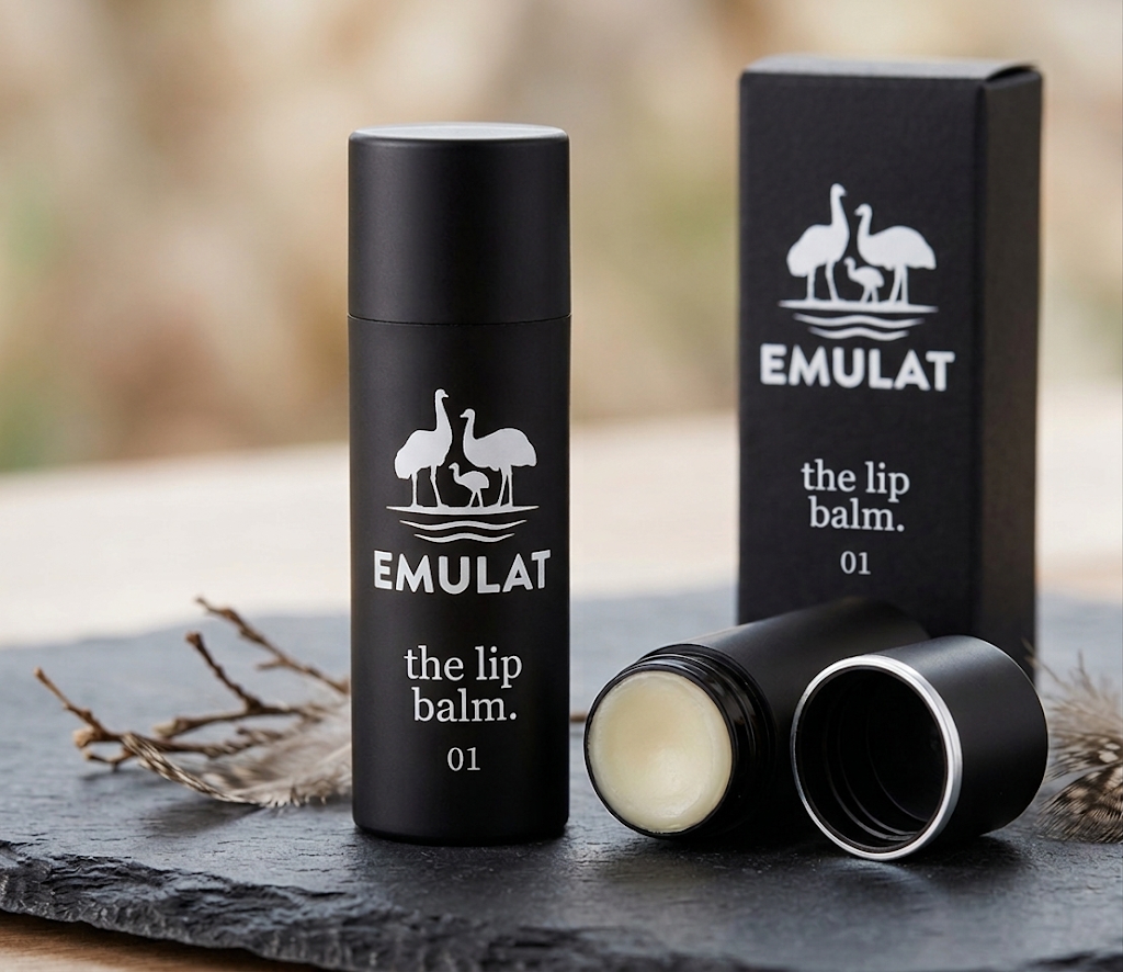 EMULAT Lip balm 01 lūpu balzams un iepakojums
